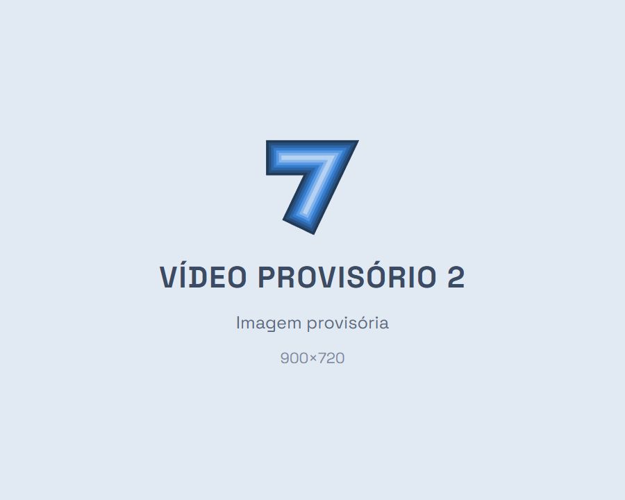 Vídeo: Animação provisória com quadrados azuis girando